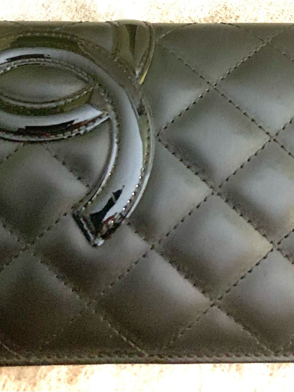 CHANEL Black Quilted Leather Clutch with Glossy CC